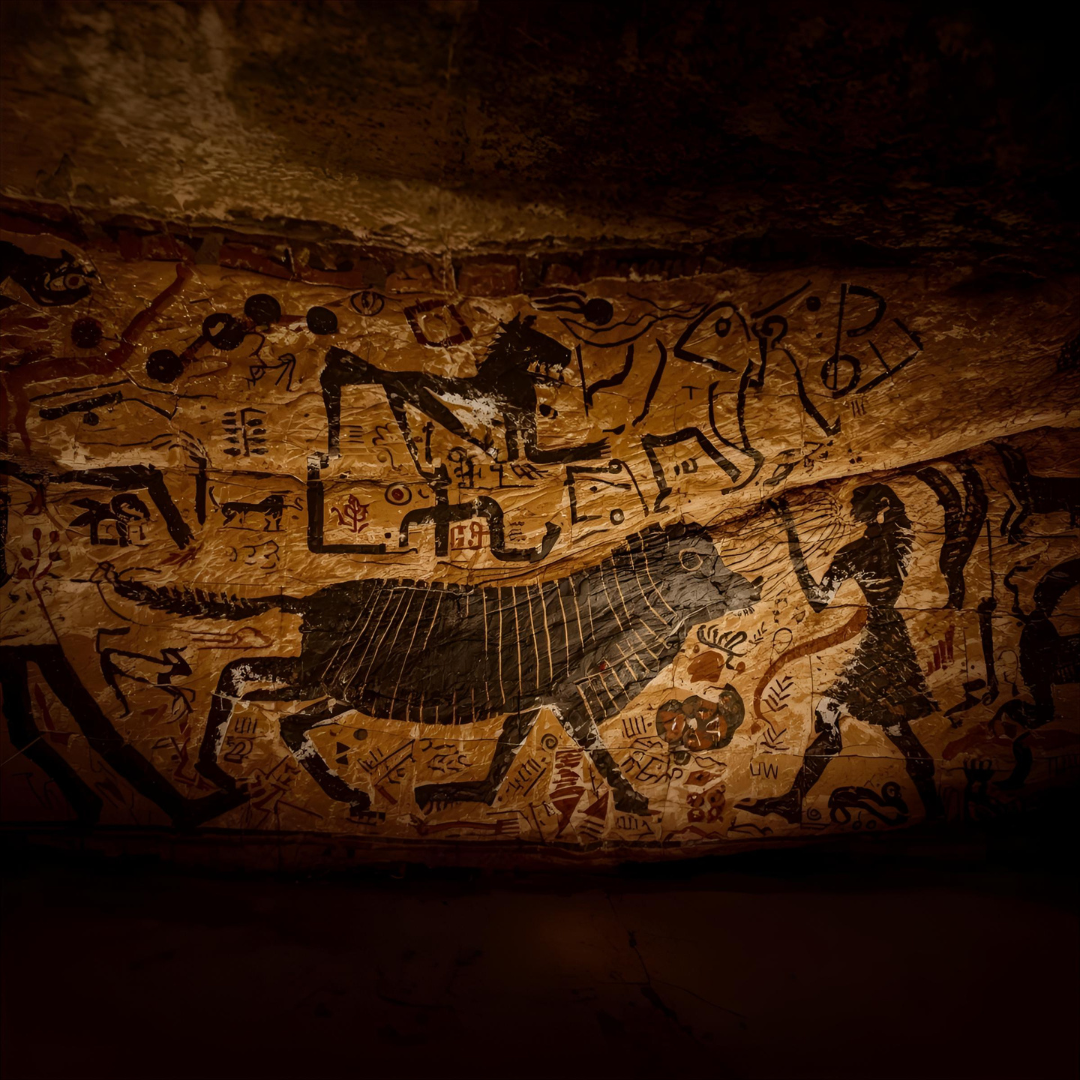 Cave painting and hieroglyphics
